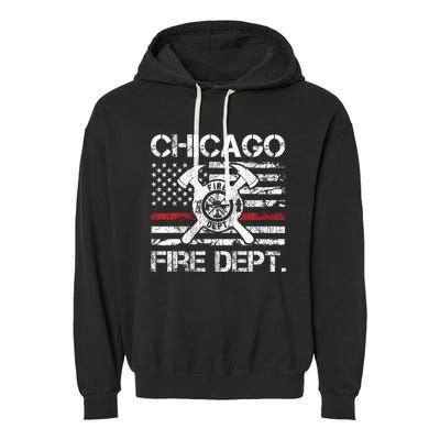 Custom Fire Department Thin Red Line Flag Personalize City Or State Garment-Dyed Fleece Hoodie