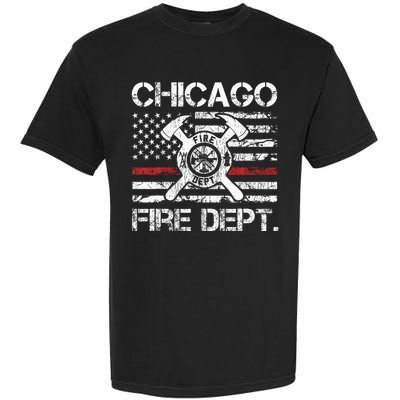 Custom Fire Department Thin Red Line Flag Personalize City Or State Garment-Dyed Heavyweight T-Shirt