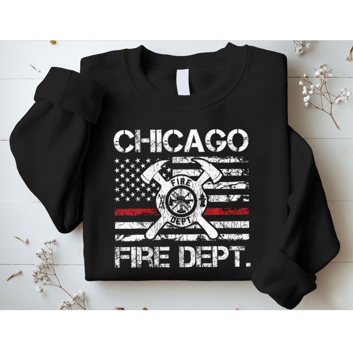 Custom Fire Department Thin Red Line Flag Personalize City Or State Sweatshirt