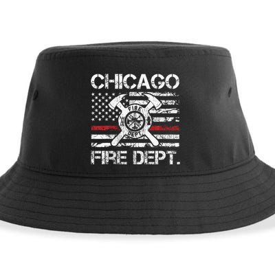 Custom Fire Department Thin Red Line Flag Personalize City Or State Sustainable Bucket Hat