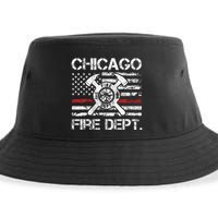 Custom Fire Department Thin Red Line Flag Personalize City Or State Sustainable Bucket Hat