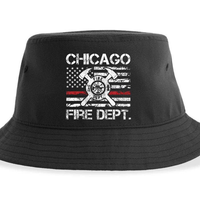 Custom Fire Department Thin Red Line Flag Personalize City Or State Sustainable Bucket Hat