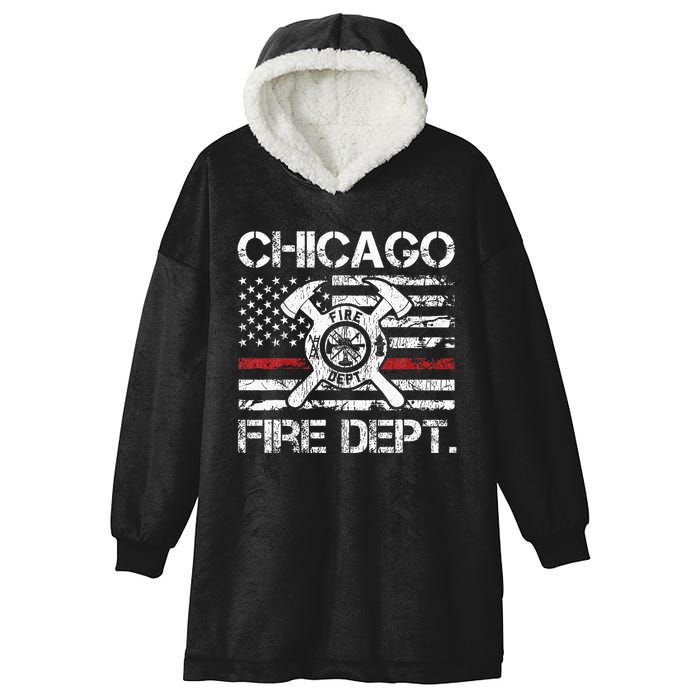 Custom Fire Department Thin Red Line Flag Personalize City Or State Hooded Wearable Blanket
