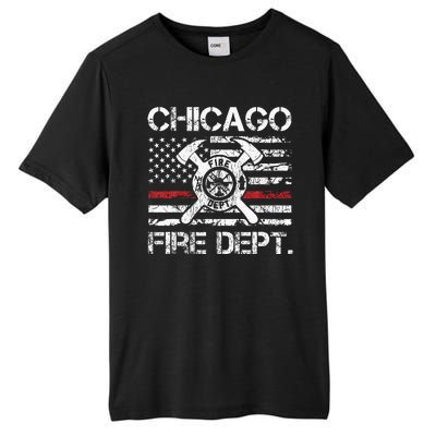 Custom Fire Department Thin Red Line Flag Personalize City Or State Tall Fusion ChromaSoft Performance T-Shirt