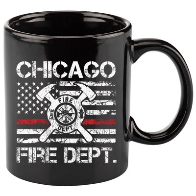 Custom Fire Department Thin Red Line Flag Personalize City Or State 11oz C Handle Ceramic Mug