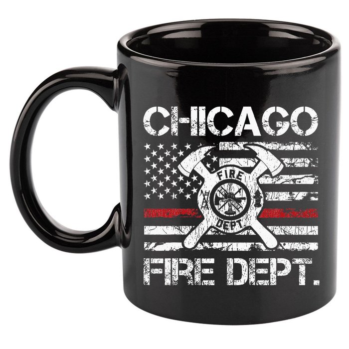 Custom Fire Department Thin Red Line Flag Personalize City Or State 11oz C Handle Ceramic Mug