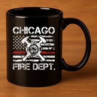 Custom Fire Department Thin Red Line Flag Personalize City Or State 11oz C Handle Ceramic Mug