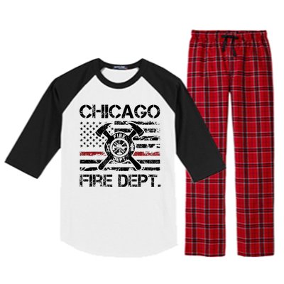 Custom Fire Department Thin Red Line Flag Personalize City Or State Raglan Sleeve Pajama Set