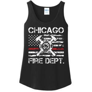 Custom Fire Department Thin Red Line Flag Personalize City Or State Ladies Essential Tank