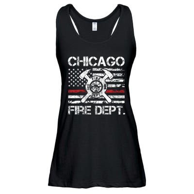 Custom Fire Department Thin Red Line Flag Personalize City Or State Ladies Essential Flowy Tank