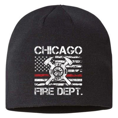 Custom Fire Department Thin Red Line Flag Personalize City Or State Sustainable Beanie