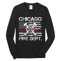 Custom Fire Department Thin Red Line Flag Personalize City Or State Tall Long Sleeve T-Shirt
