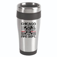 Custom Fire Department Thin Red Line Flag Personalize City Or State 16oz Travel Tumbler
