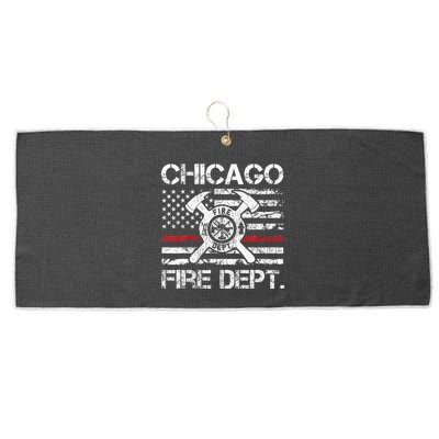 Custom Fire Department Thin Red Line Flag Personalize City Or State Large Microfiber Waffle Golf Towel