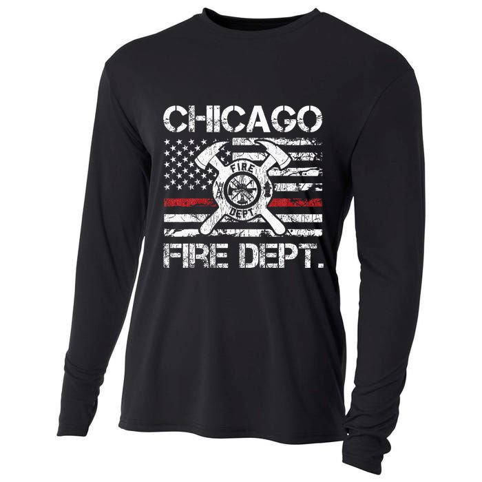 Custom Fire Department Thin Red Line Flag Personalize City Or State Cooling Performance Long Sleeve Crew