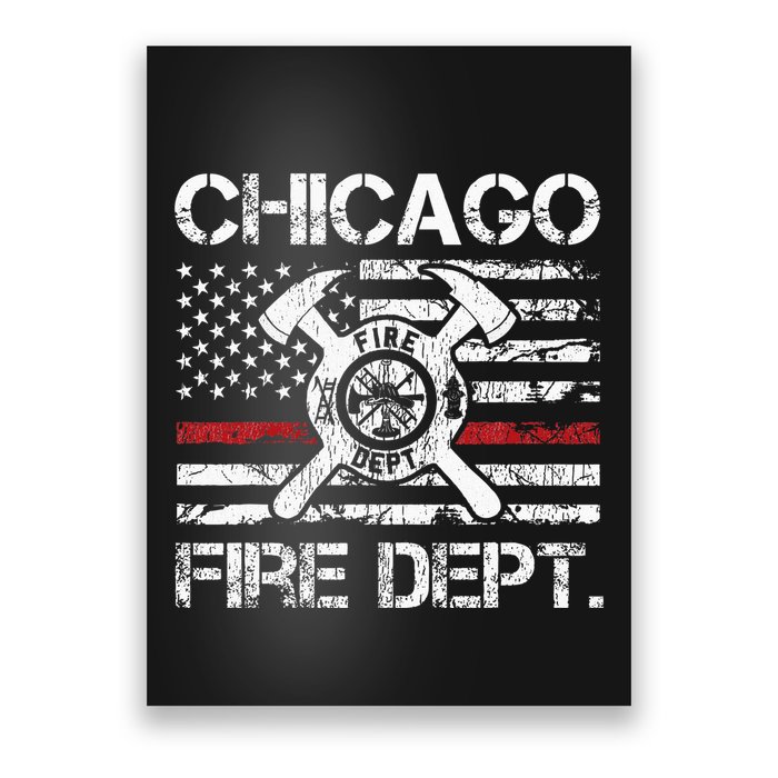 Custom Fire Department Thin Red Line Flag Personalize City Or State Poster