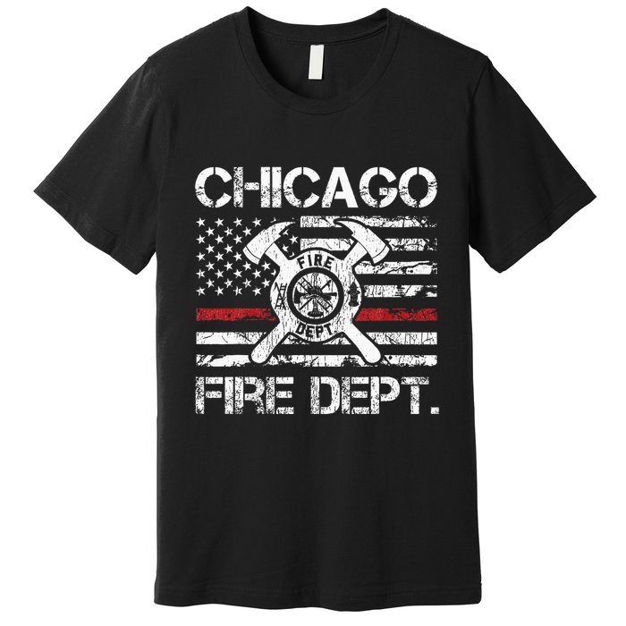 Custom Fire Department Thin Red Line Flag Personalize City Or State Premium T-Shirt