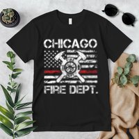 Custom Fire Department Thin Red Line Flag Personalize City Or State Premium T-Shirt