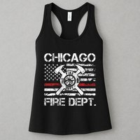 Custom Fire Department Thin Red Line Flag Personalize City Or State Womens Tank Top