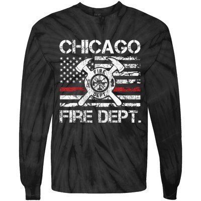 Custom Fire Department Thin Red Line Flag Personalize City Or State Tie-Dye Long Sleeve Shirt