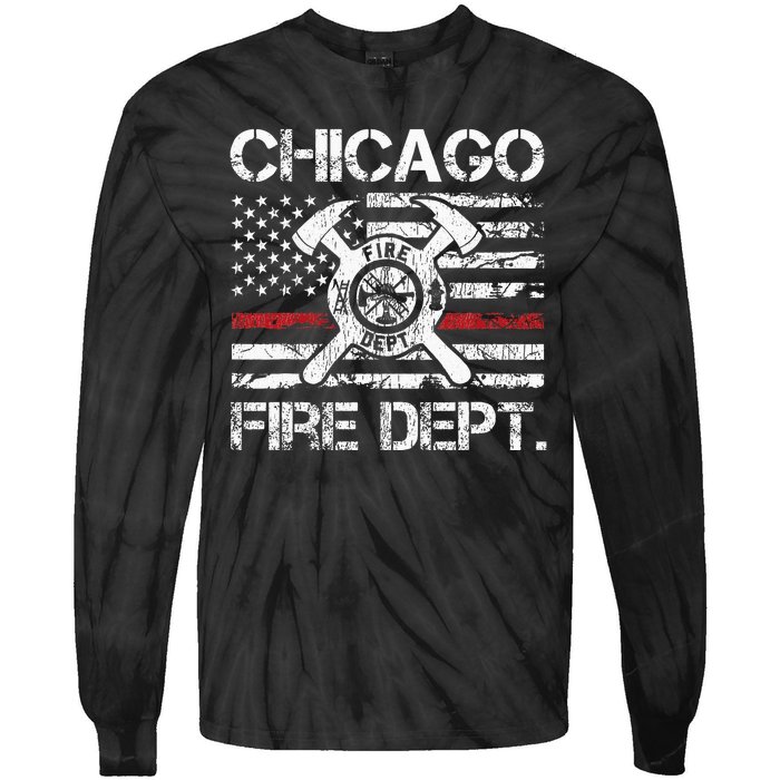 Custom Fire Department Thin Red Line Flag Personalize City Or State Tie-Dye Long Sleeve Shirt