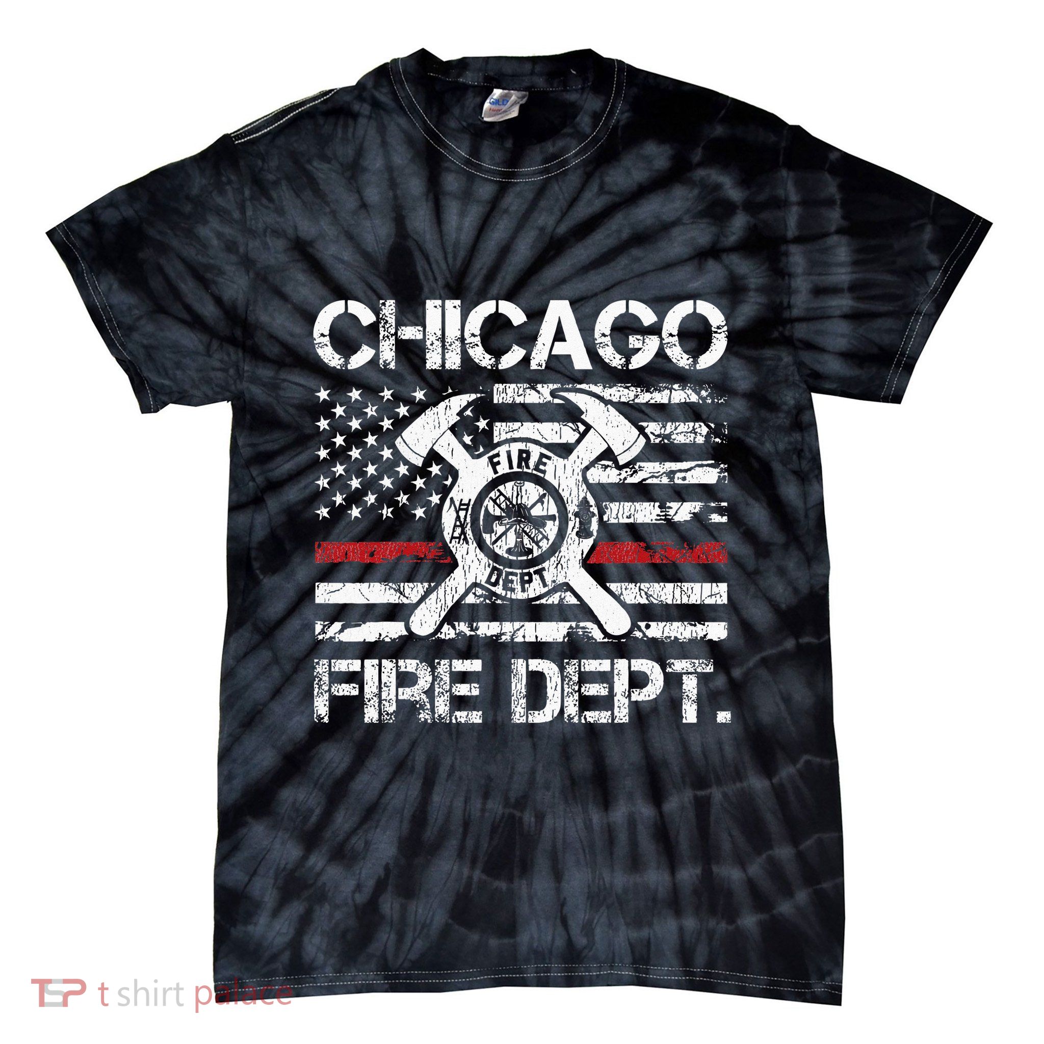 Custom Fire Department Thin Red Line Flag Personalize City Or State Tie-Dye T-Shirt