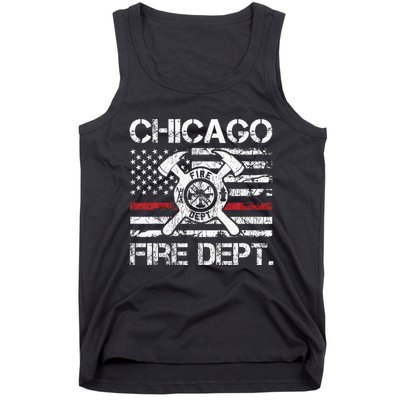 Custom Fire Department Thin Red Line Flag Personalize City Or State Tank Top