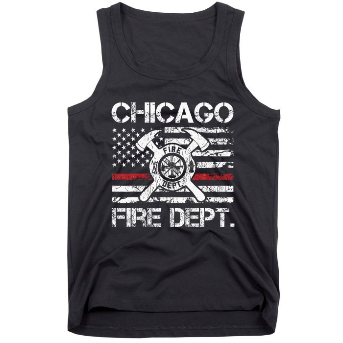Custom Fire Department Thin Red Line Flag Personalize City Or State Tank Top