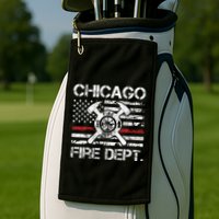 Custom Fire Department Thin Red Line Flag Personalize City Or State Golf Towel