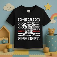 Custom Fire Department Thin Red Line Flag Personalize City Or State Toddler T-Shirt