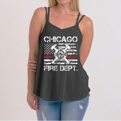 Custom Fire Department Thin Red Line Flag Personalize City Or State Women's Strappy Tank
