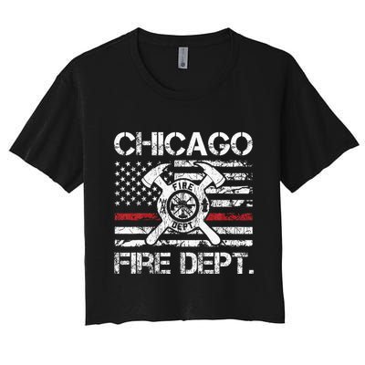 Custom Fire Department Thin Red Line Flag Personalize City Or State Crop Top