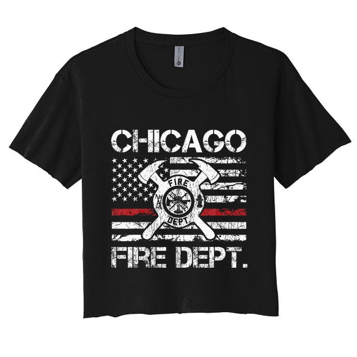Custom Fire Department Thin Red Line Flag Personalize City Or State Crop Top