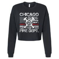 Custom Fire Department Thin Red Line Flag Personalize City Or State Cropped Pullover Crew