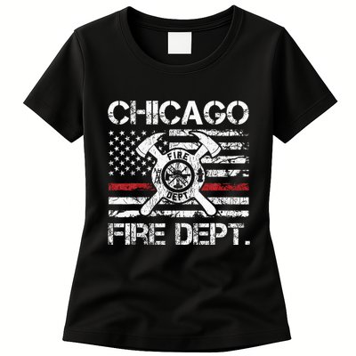 Custom Fire Department Thin Red Line Flag Personalize City Or State Womens T-Shirt