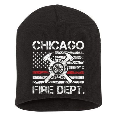 Custom Fire Department Thin Red Line Flag Personalize City Or State Short Acrylic Beanie