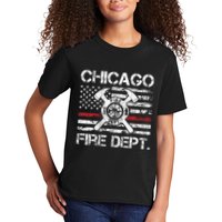 Custom Fire Department Thin Red Line Flag Personalize City Or State Kids T-Shirt