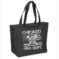 Custom Fire Department Thin Red Line Flag Personalize City Or State Zip Tote Bag