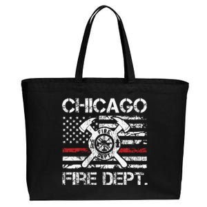 Custom Fire Department Thin Red Line Flag Personalize City Or State Cotton Canvas Jumbo Tote