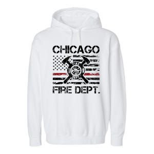 Custom Fire Department Thin Red Line Flag Personalize City Or State Garment-Dyed Fleece Hoodie