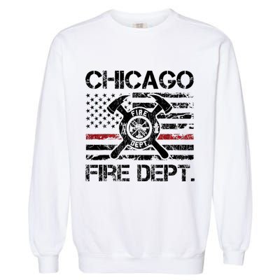 Custom Fire Department Thin Red Line Flag Personalize City Or State Garment-Dyed Sweatshirt