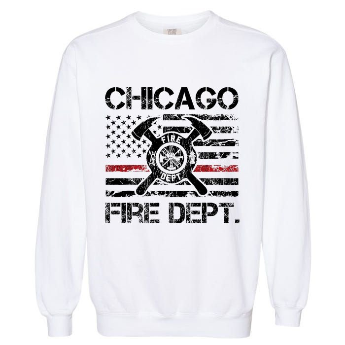 Custom Fire Department Thin Red Line Flag Personalize City Or State Garment-Dyed Sweatshirt