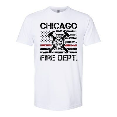 Custom Fire Department Thin Red Line Flag Personalize City Or State Softstyle® CVC T-Shirt