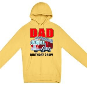 Cute Funny Dad Birthday Crew Firetruck Premium Pullover Hoodie