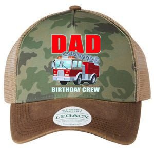 Cute Funny Dad Birthday Crew Firetruck Legacy Tie Dye Trucker Hat