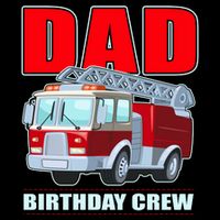 Cute Funny Dad Birthday Crew Firetruck Bucket Hat