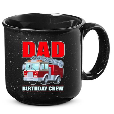 Cute Funny Dad Birthday Crew Firetruck 15oz Campfire Ceramic Mug