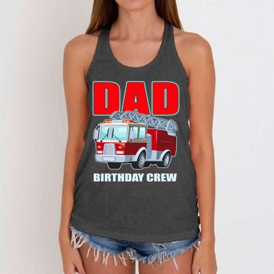 Cute Funny Dad Birthday Crew Firetruck Women's Knotted Racerback Tank