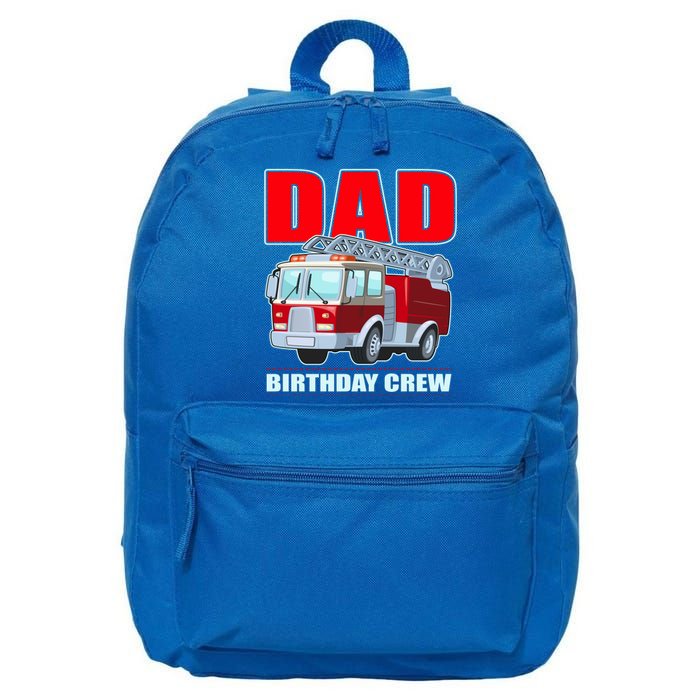 Cute Funny Dad Birthday Crew Firetruck 16 in Basic Backpack