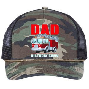 Cute Funny Dad Birthday Crew Firetruck Retro Rope Trucker Hat Cap